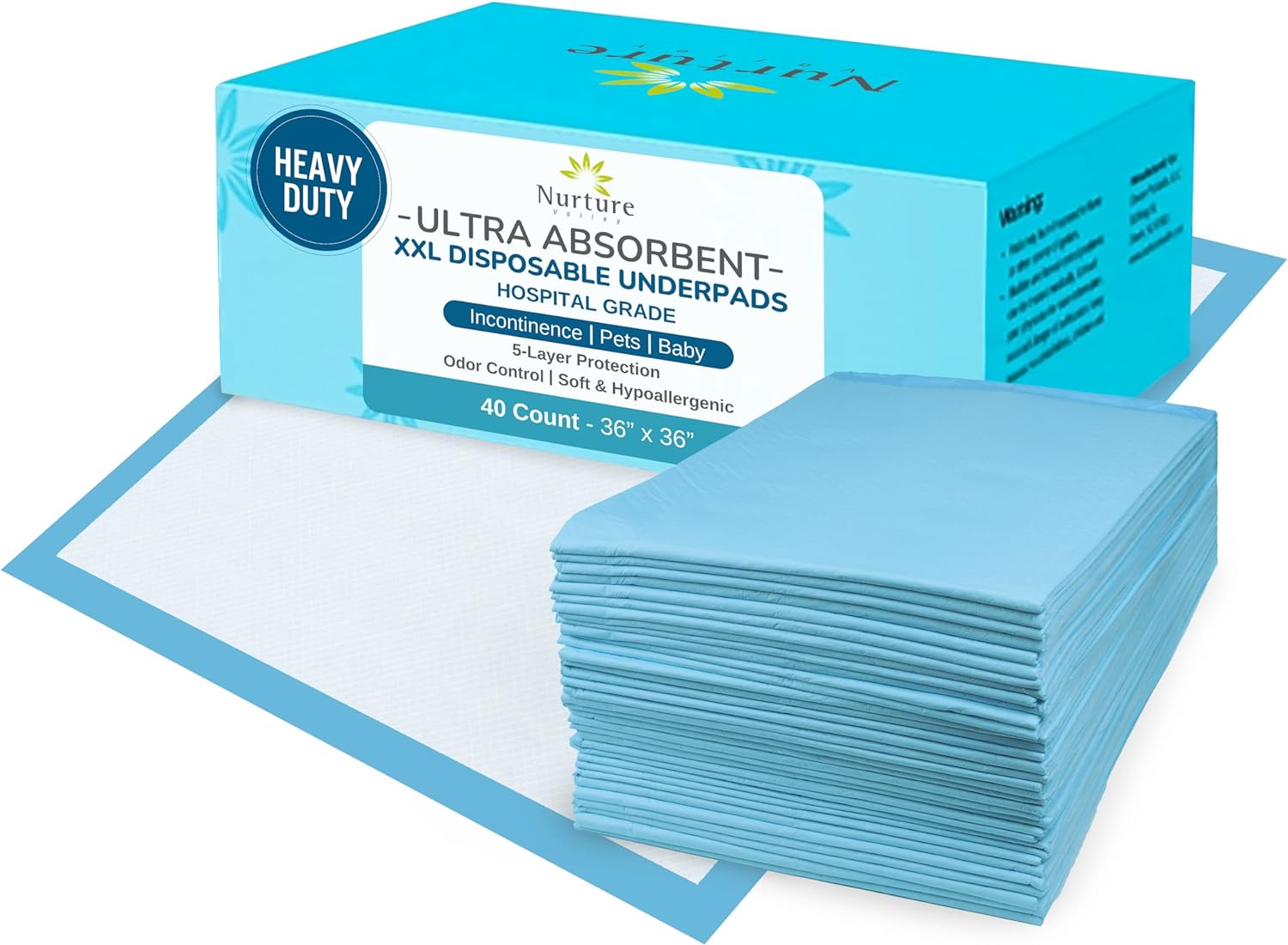 Heavy Duty Ultra Absorbent Bed Pads w/ Adhesive