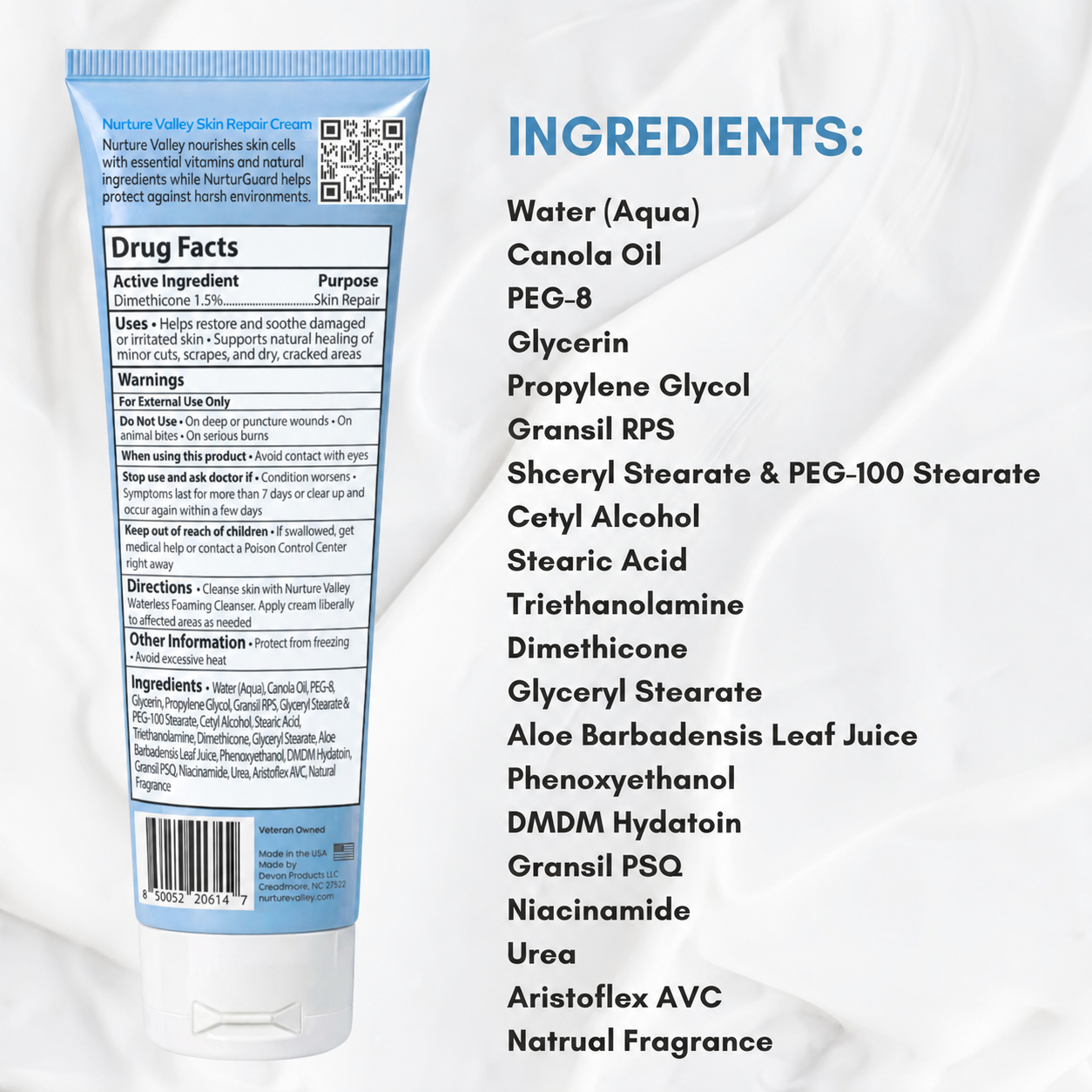Skin Repair Cream for Dry, Cracked Hands, Feet & Elbows