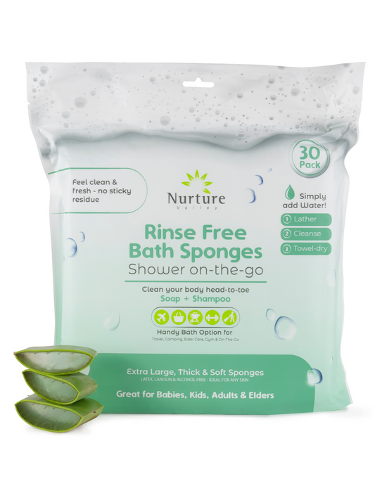 Waterless Sponge Bath Wipes